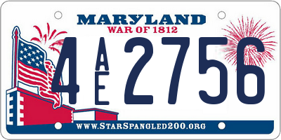 MD license plate 4AE2756
