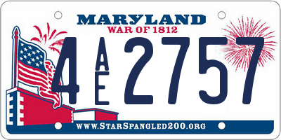 MD license plate 4AE2757