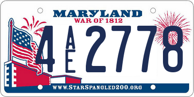 MD license plate 4AE2778