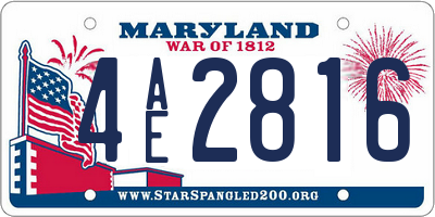 MD license plate 4AE2816