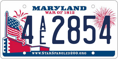 MD license plate 4AE2854