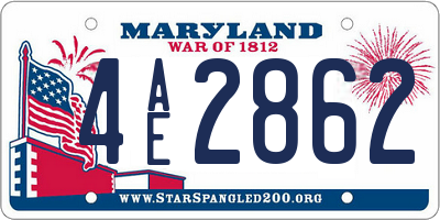 MD license plate 4AE2862