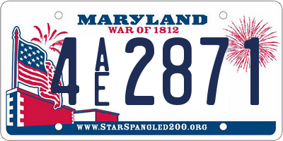MD license plate 4AE2871