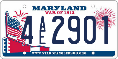 MD license plate 4AE2901
