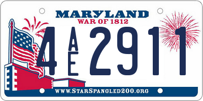 MD license plate 4AE2911