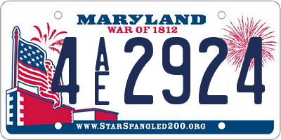 MD license plate 4AE2924