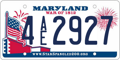 MD license plate 4AE2927