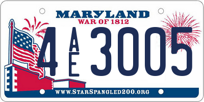MD license plate 4AE3005