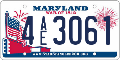 MD license plate 4AE3061