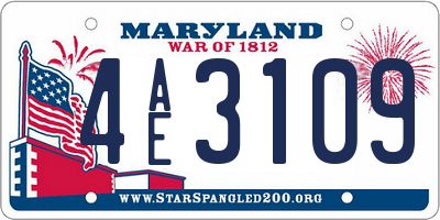 MD license plate 4AE3109