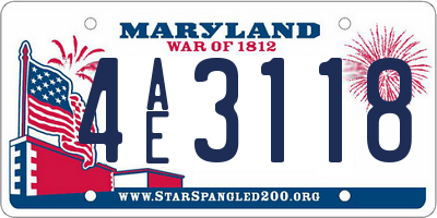 MD license plate 4AE3118
