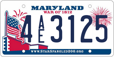 MD license plate 4AE3125