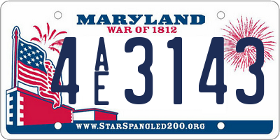 MD license plate 4AE3143