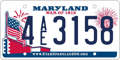 MD license plate 4AE3158