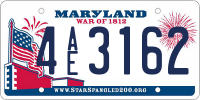 MD license plate 4AE3162