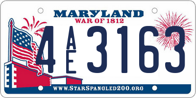 MD license plate 4AE3163