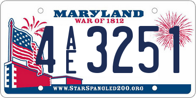 MD license plate 4AE3251