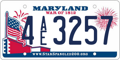 MD license plate 4AE3257