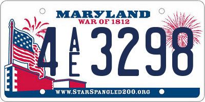 MD license plate 4AE3298