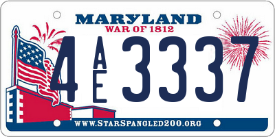 MD license plate 4AE3337