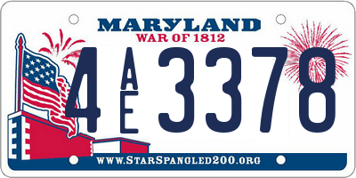 MD license plate 4AE3378