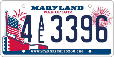 MD license plate 4AE3396