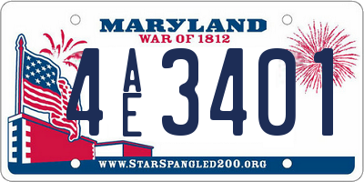 MD license plate 4AE3401
