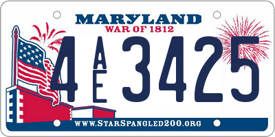 MD license plate 4AE3425