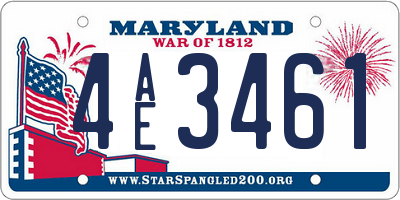 MD license plate 4AE3461