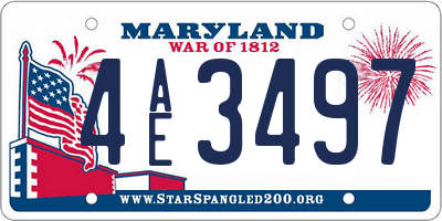 MD license plate 4AE3497
