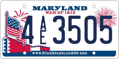 MD license plate 4AE3505