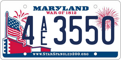 MD license plate 4AE3550