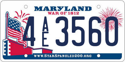 MD license plate 4AE3560