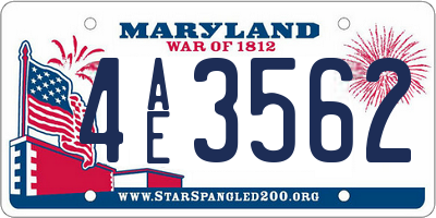 MD license plate 4AE3562