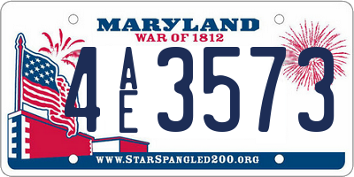 MD license plate 4AE3573
