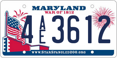 MD license plate 4AE3612