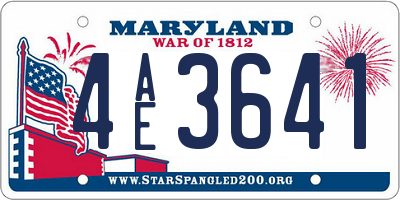 MD license plate 4AE3641