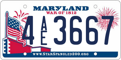 MD license plate 4AE3667