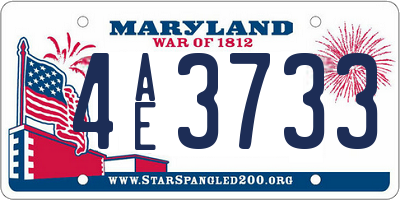 MD license plate 4AE3733