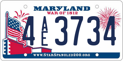MD license plate 4AE3734