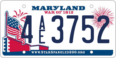 MD license plate 4AE3752