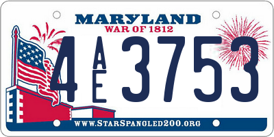 MD license plate 4AE3753