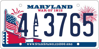 MD license plate 4AE3765