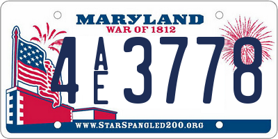 MD license plate 4AE3778