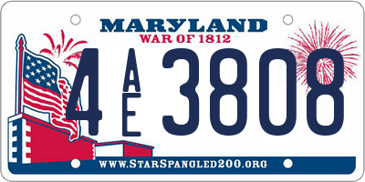 MD license plate 4AE3808