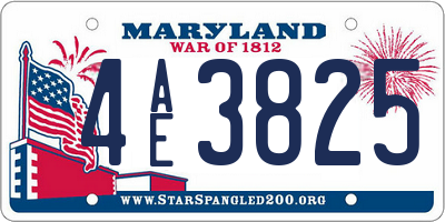MD license plate 4AE3825