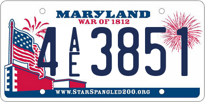 MD license plate 4AE3851