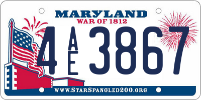 MD license plate 4AE3867