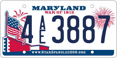 MD license plate 4AE3887