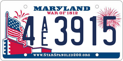 MD license plate 4AE3915